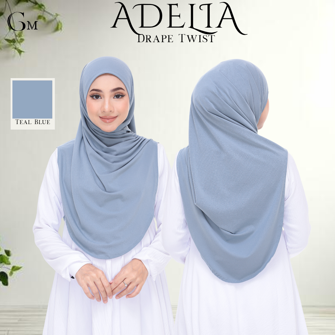 Teal Blue Sarung Moscrepe Adelia
