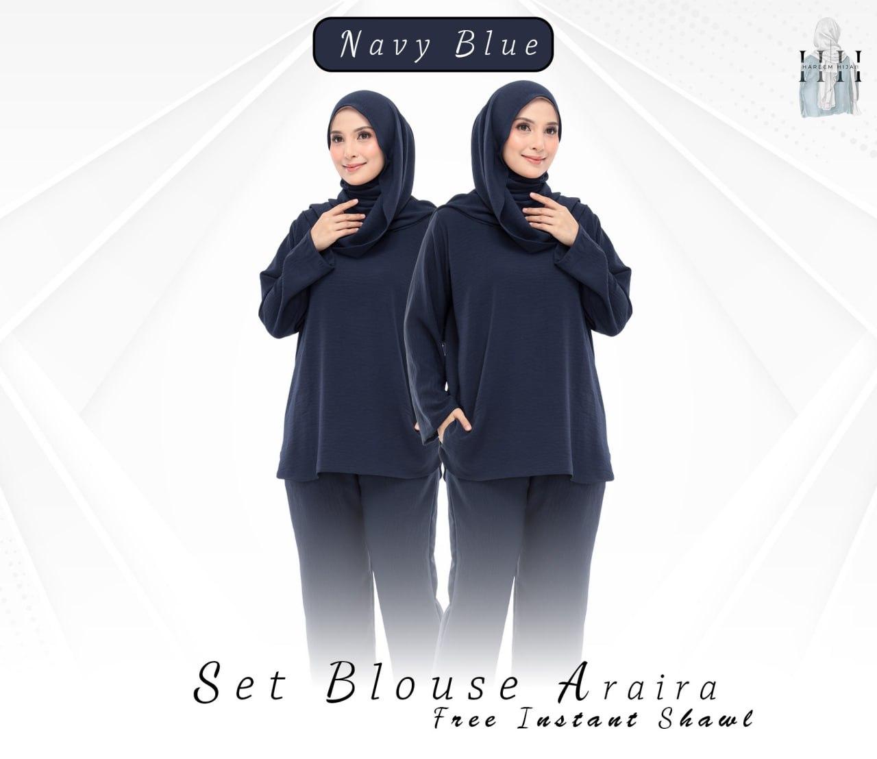 Navy Blue Set Baju (Free Size, Cotton CEY)