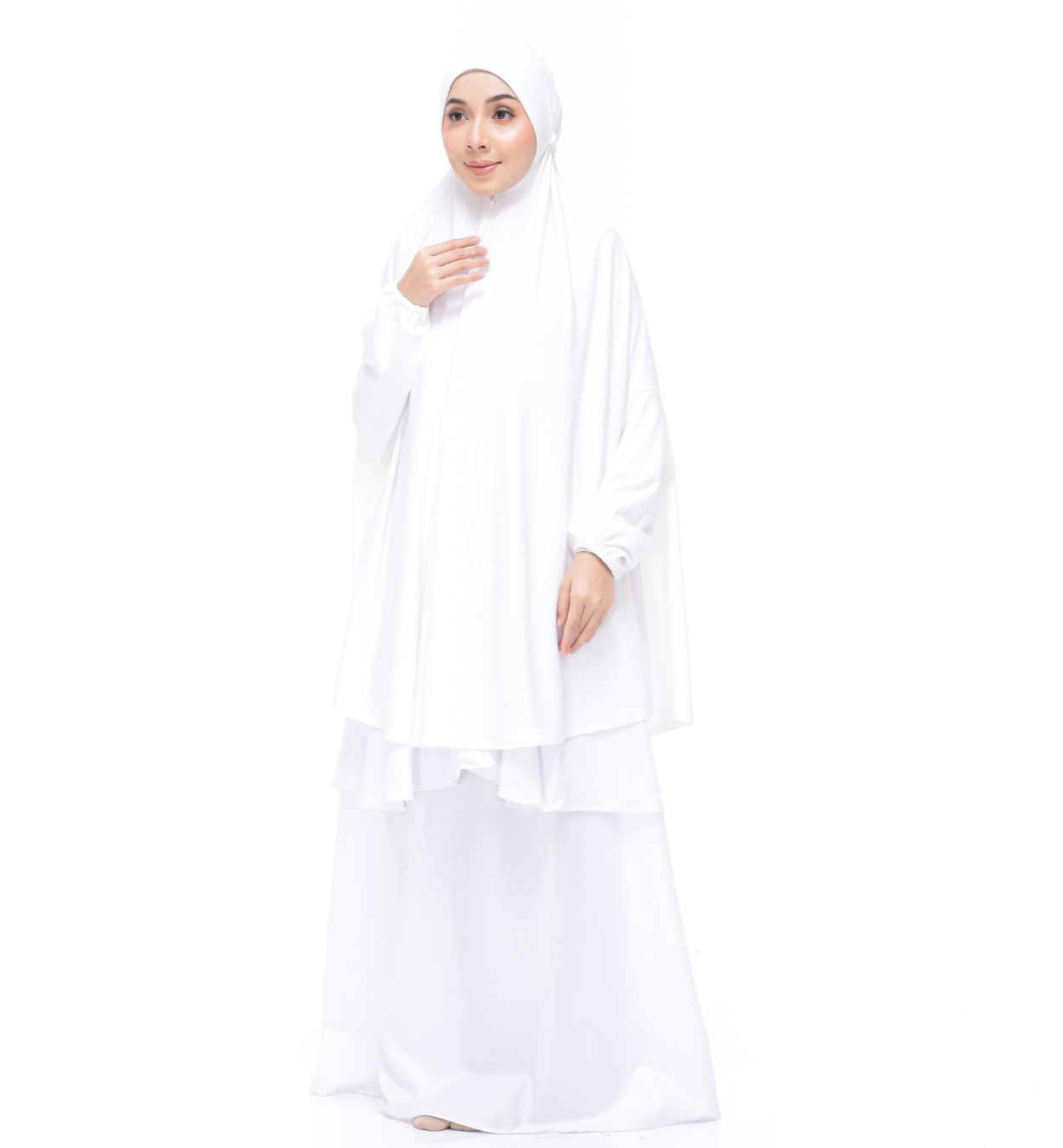 White Aneesa Mini Telekung
