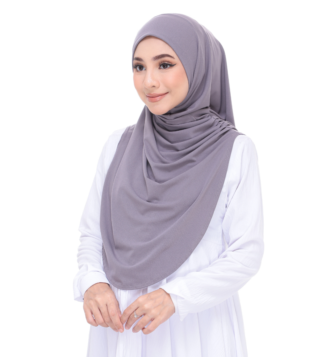 Metallic Gray Sarung Moscrepe Adelia
