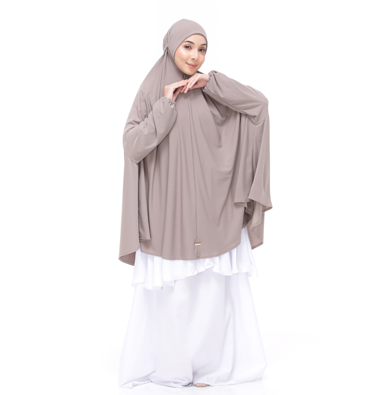 Khaki Aneesa Mini Telekung