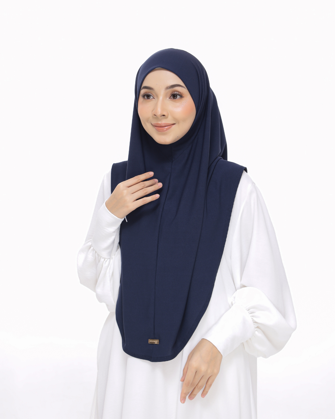 Navy Blue Sarung Moscrepe Safiya
