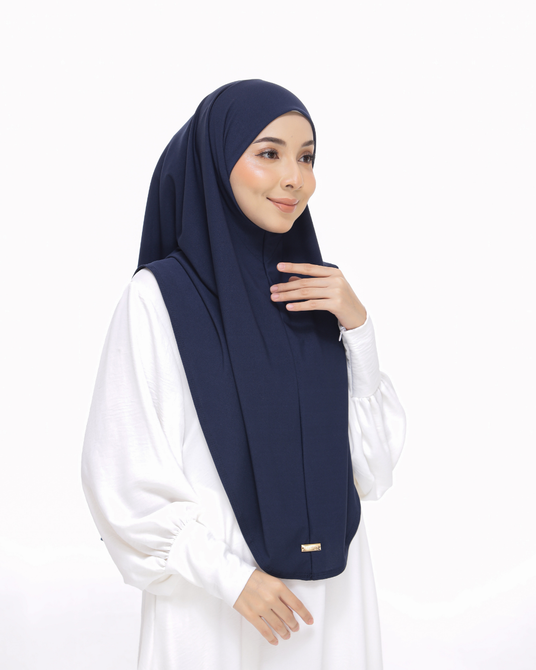 Navy Blue Sarung Moscrepe Safiya
