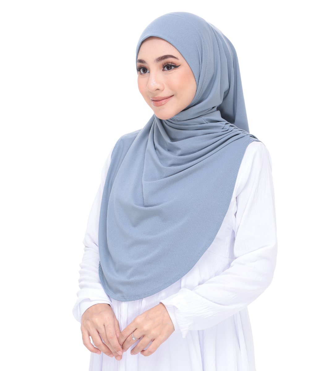Teal Blue Sarung Moscrepe Adelia