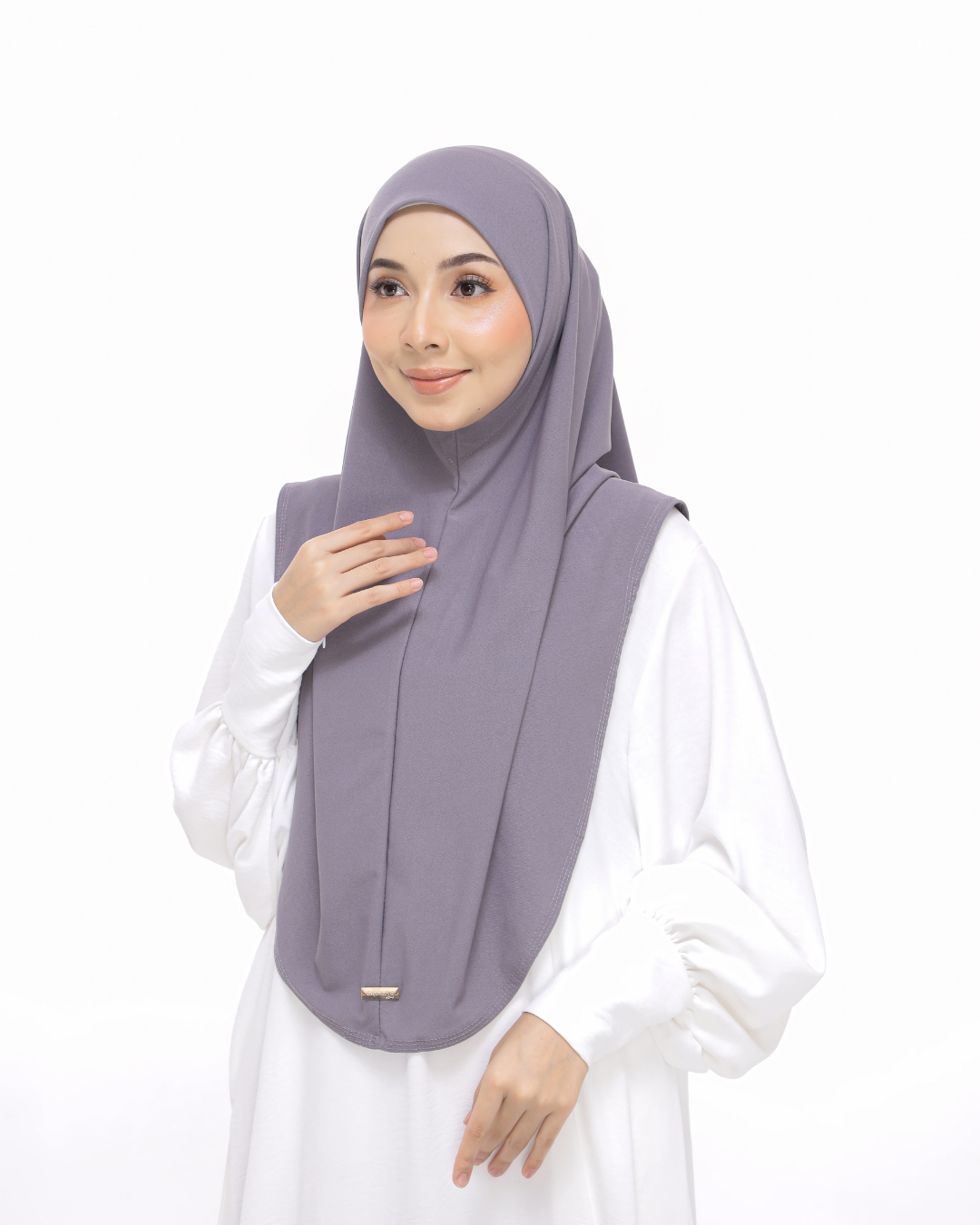 Metallic Gray Sarung Moscrepe Safiya