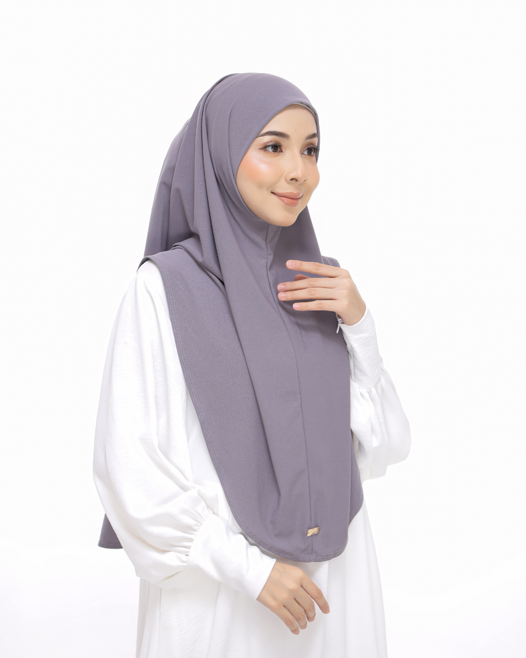 Metallic Gray Sarung Moscrepe Safiya