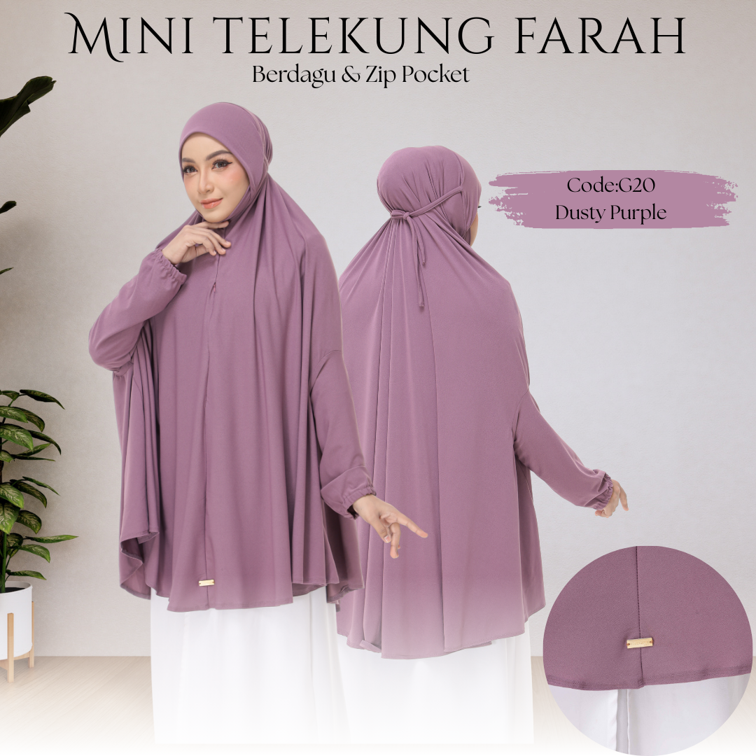 Dusty Purple Mini Telekung Farah
