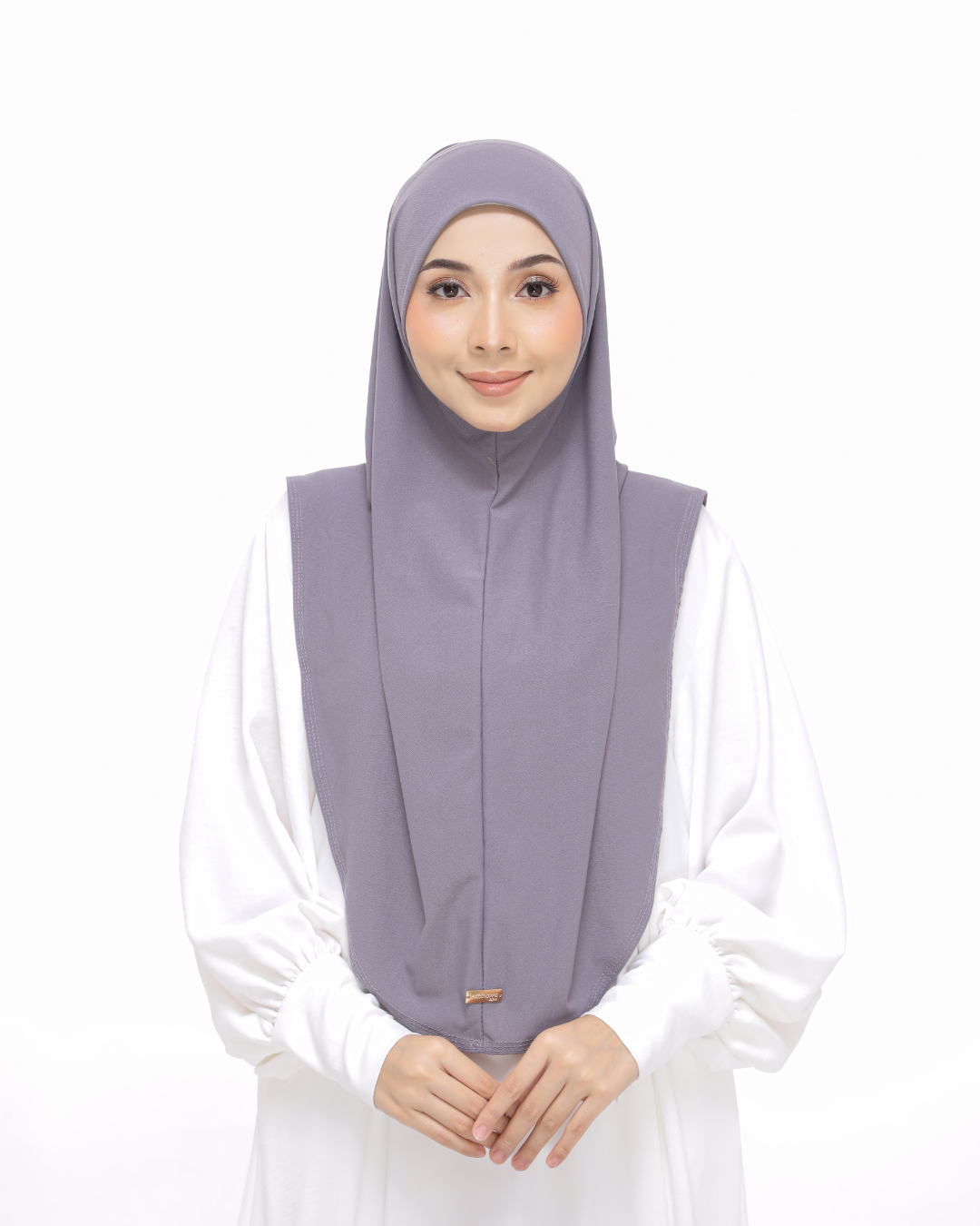 Metallic Gray Sarung Moscrepe Safiya