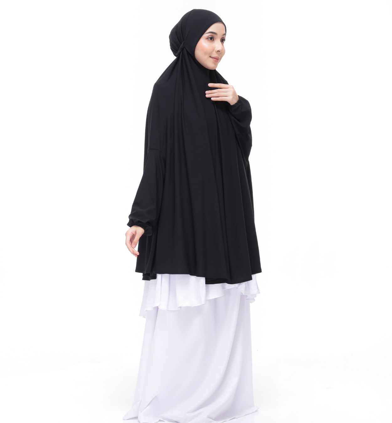 Black Aneesa Mini Telekung