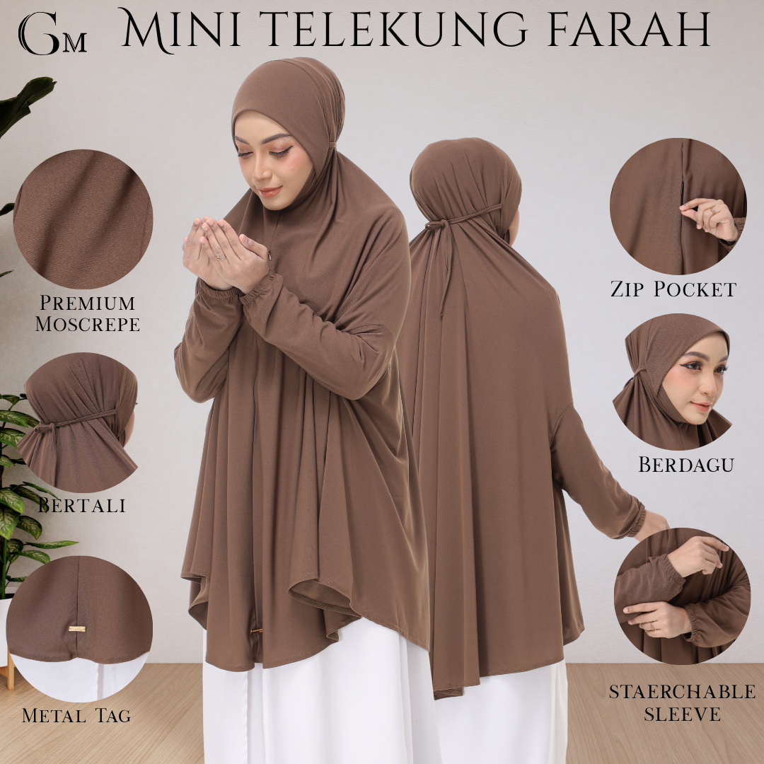 Navy Blue Mini Telekung Farah