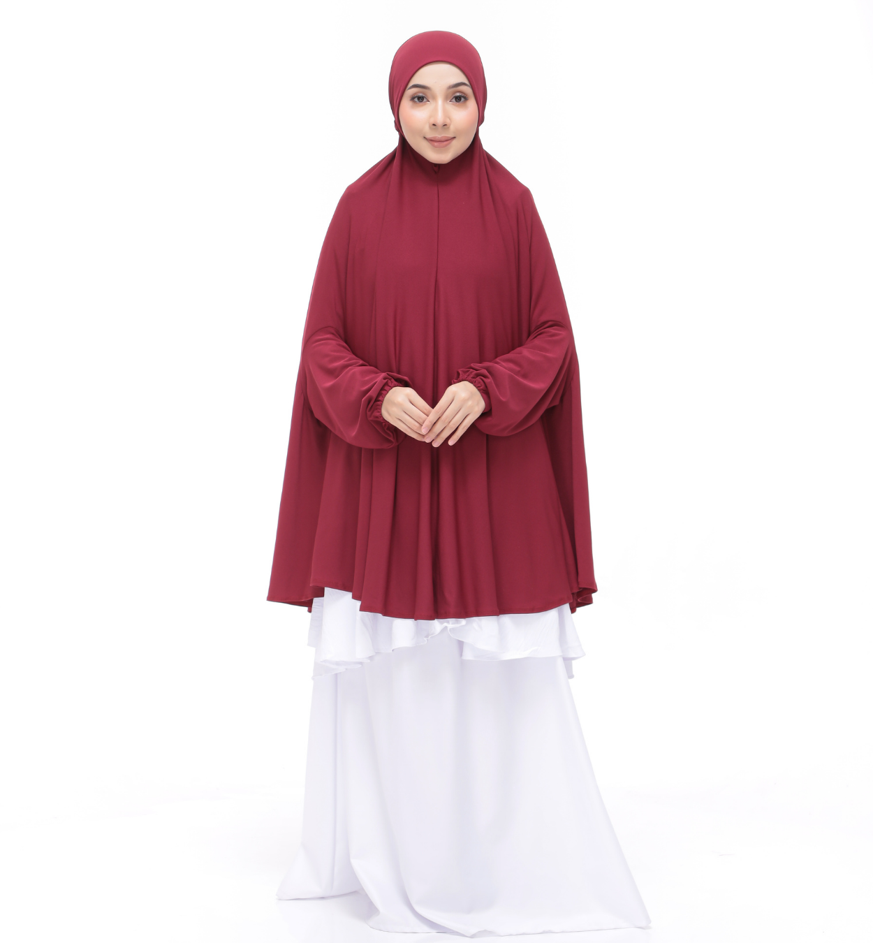 Maroon Aneesa Mini Telekung
