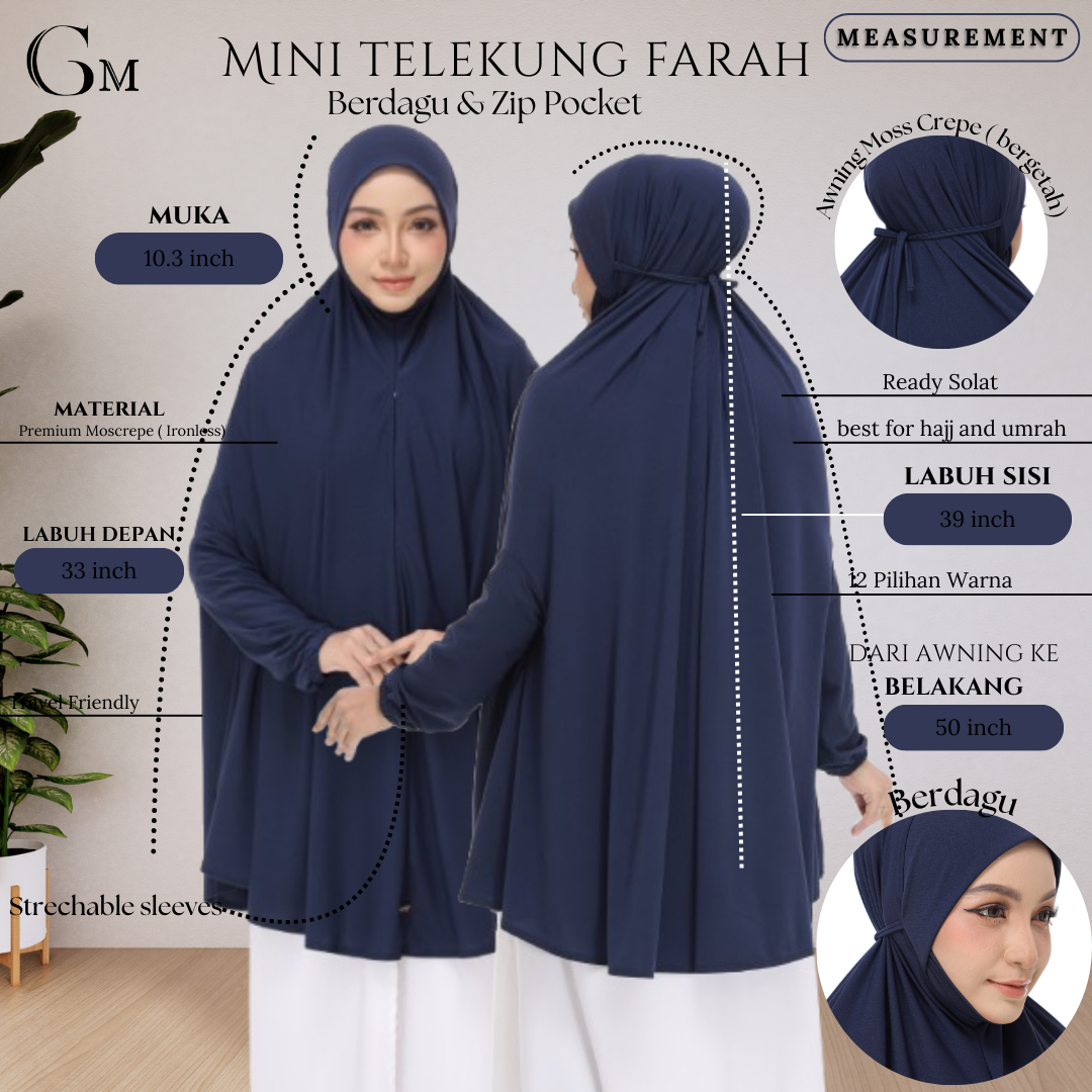 Powder Brown Mini Telekung Farah