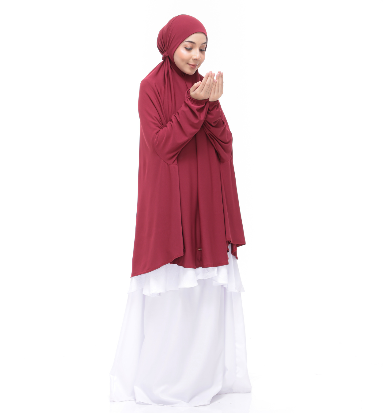 Maroon Aneesa Mini Telekung