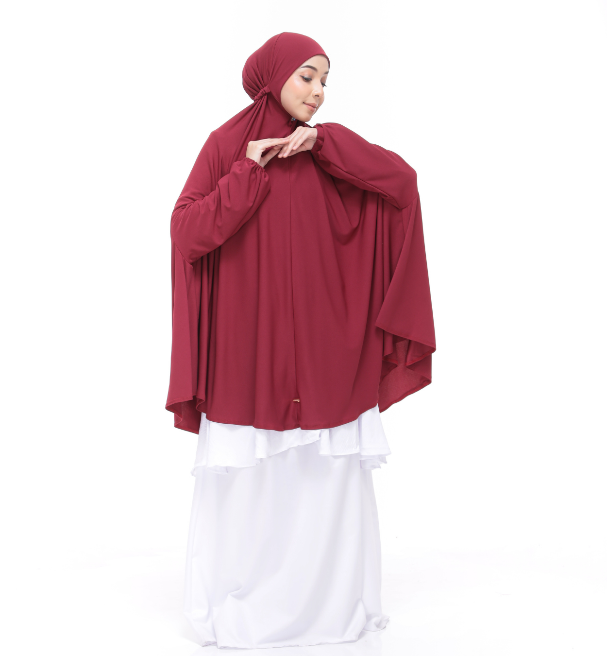 Maroon Aneesa Mini Telekung
