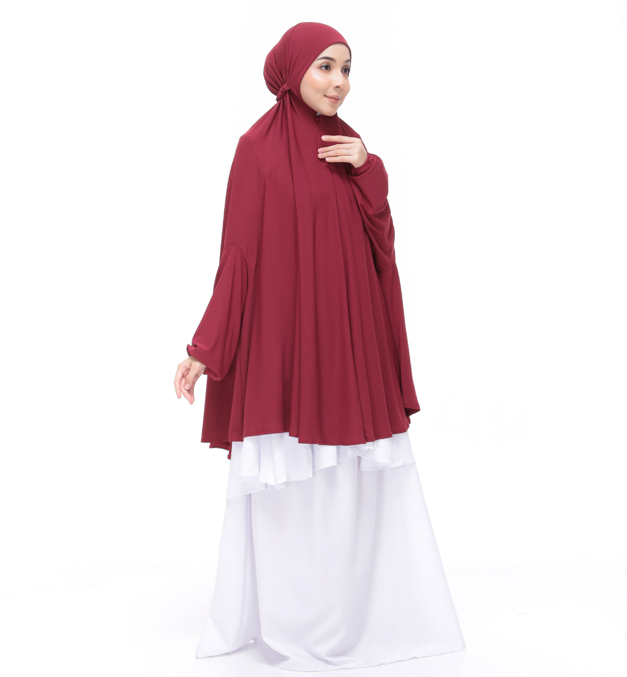 Maroon Aneesa Mini Telekung