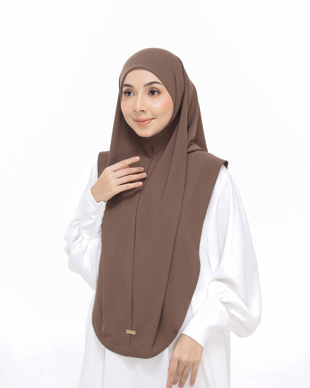Powder Brown Sarung Moscrepe Safiya