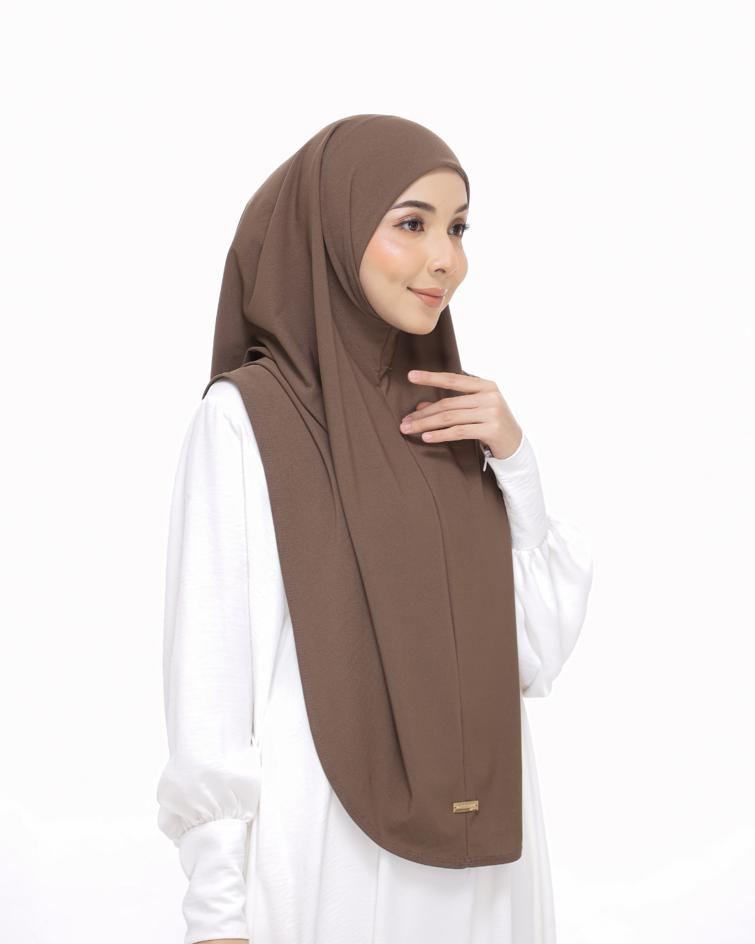 Powder Brown Sarung Moscrepe Safiya