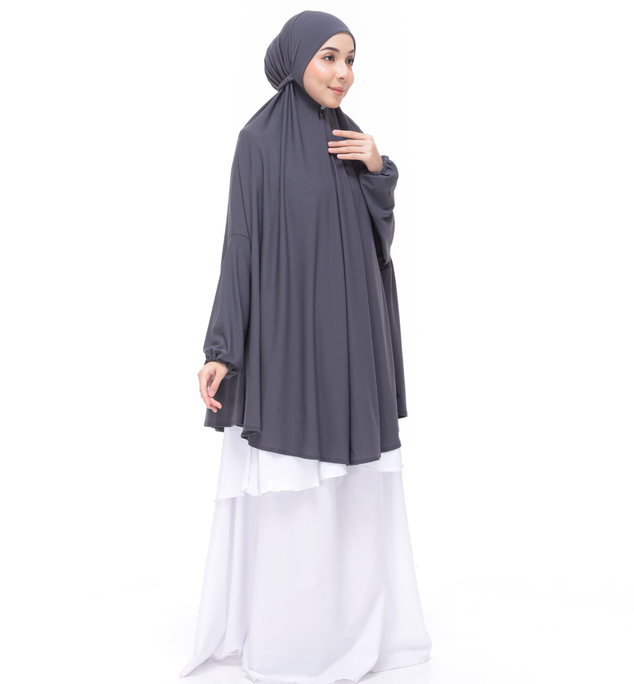 Pebble Gray Aneesa Mini Telekung