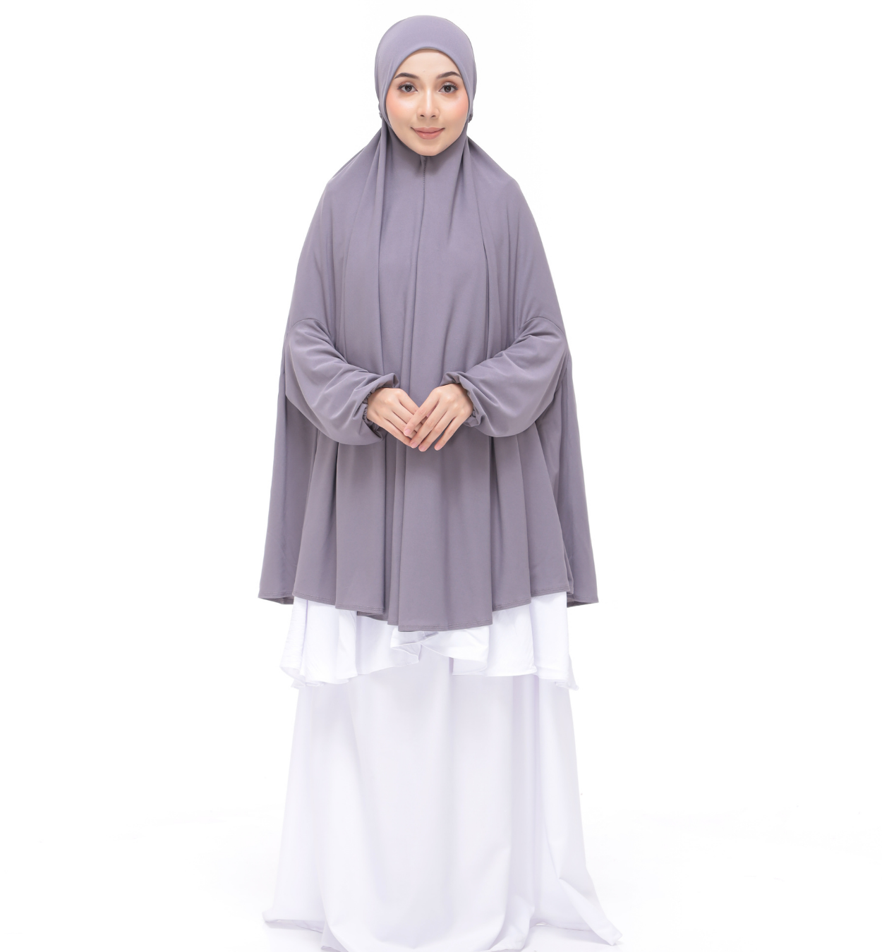 Metalic Gray Aneesa Mini Telekung