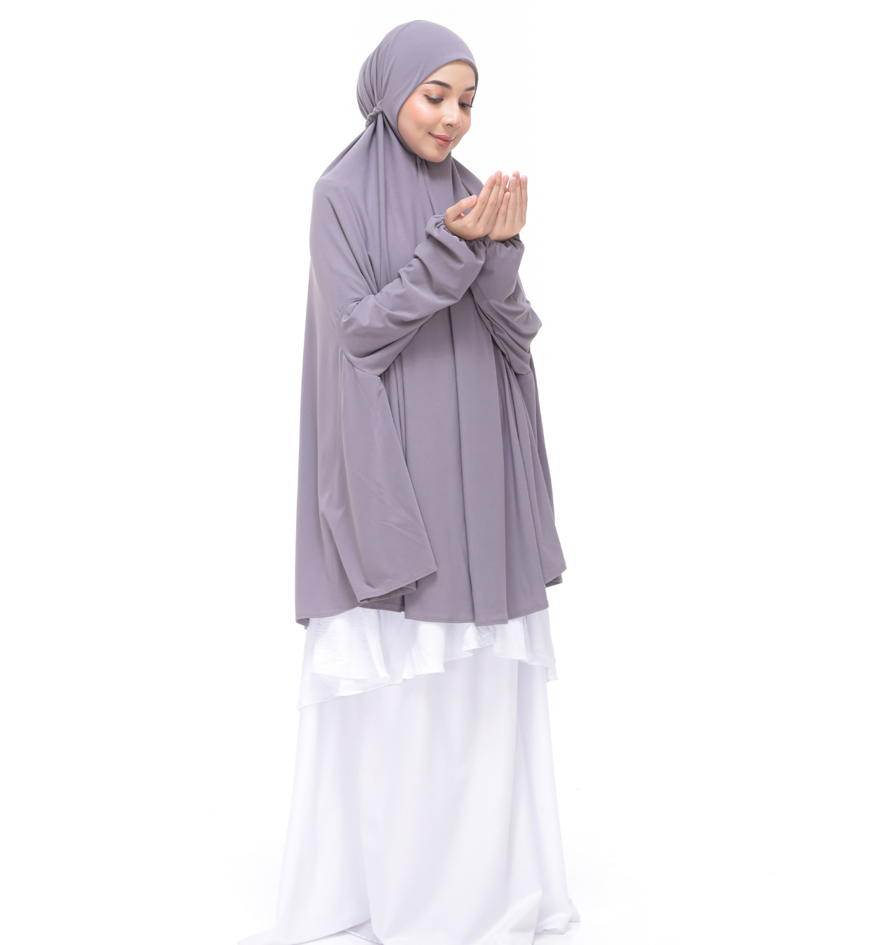 Metalic Gray Aneesa Mini Telekung