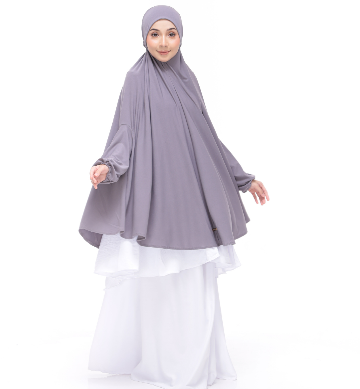 Metalic Gray Aneesa Mini Telekung