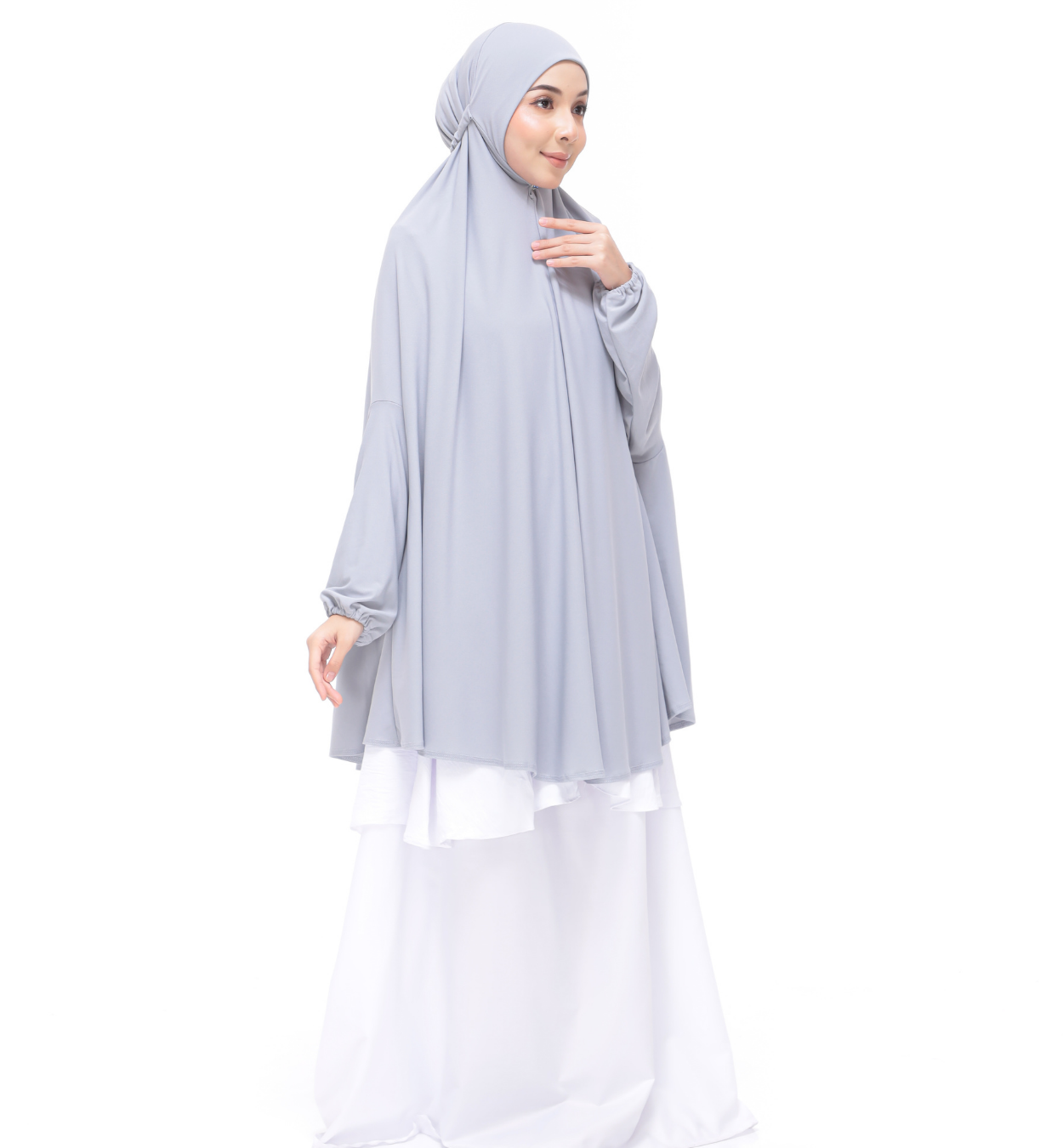 Cloud Gray Aneesa Mini Telekung