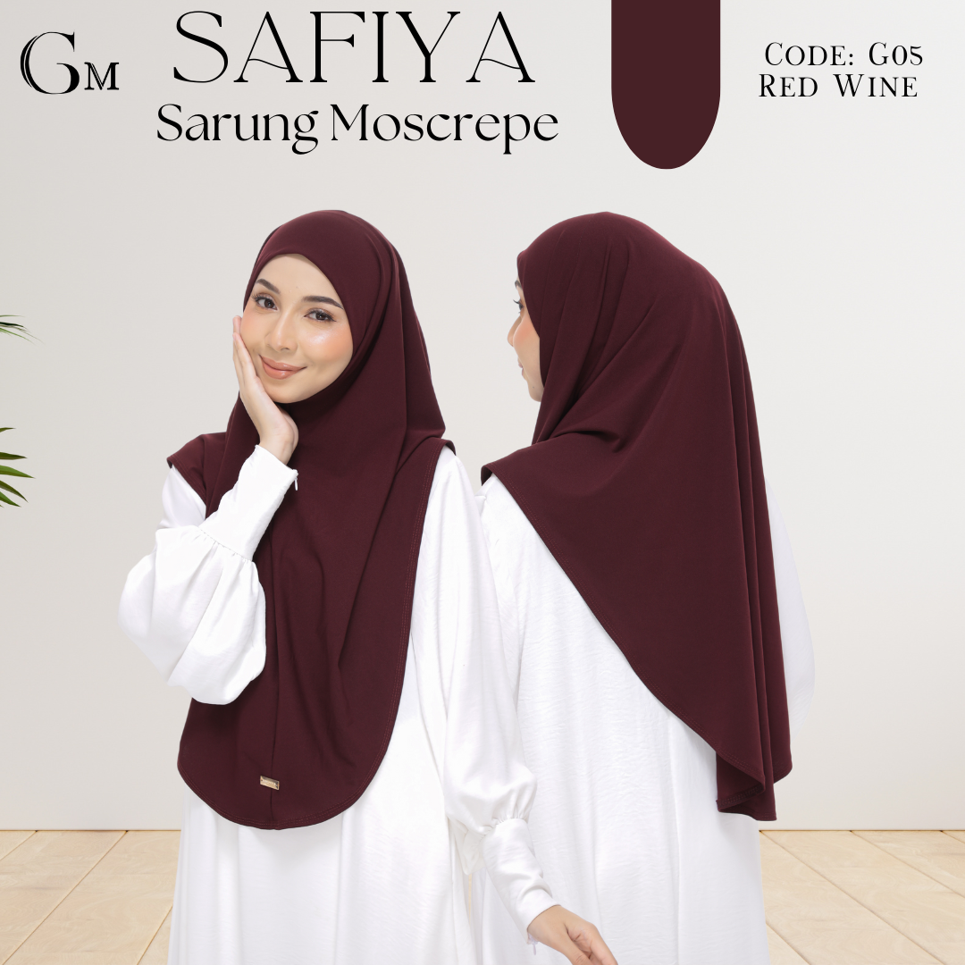 Red Wine Sarung Moscrepe Safiya