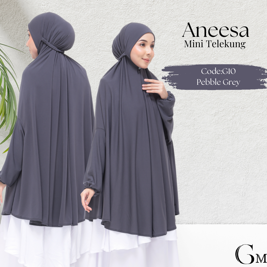 Pebble Gray Aneesa Mini Telekung