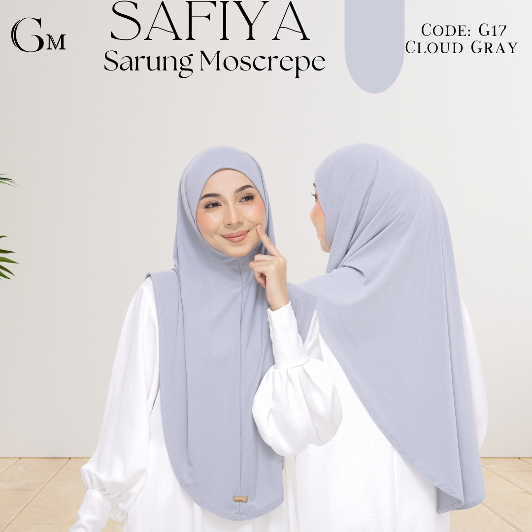 Cloud Gray Sarung Moscrepe Safiya