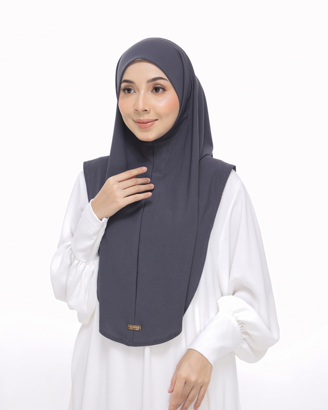 Pebble Gray Sarung Moscrepe Safiya