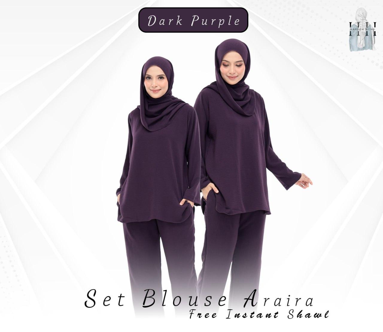 Dark Purple Set Baju (Free Size, Cotton CEY)