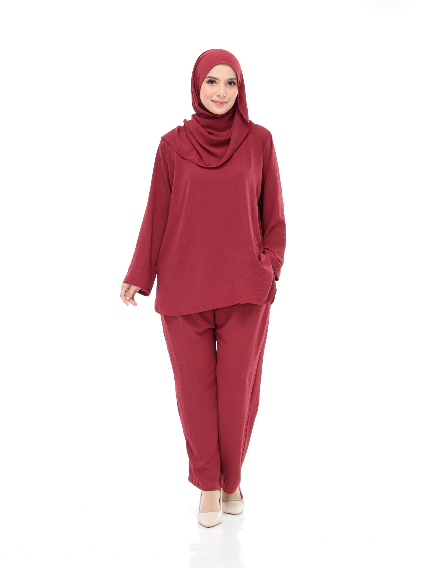 Maroon Set Baju (Free Size, Cotton CEY)