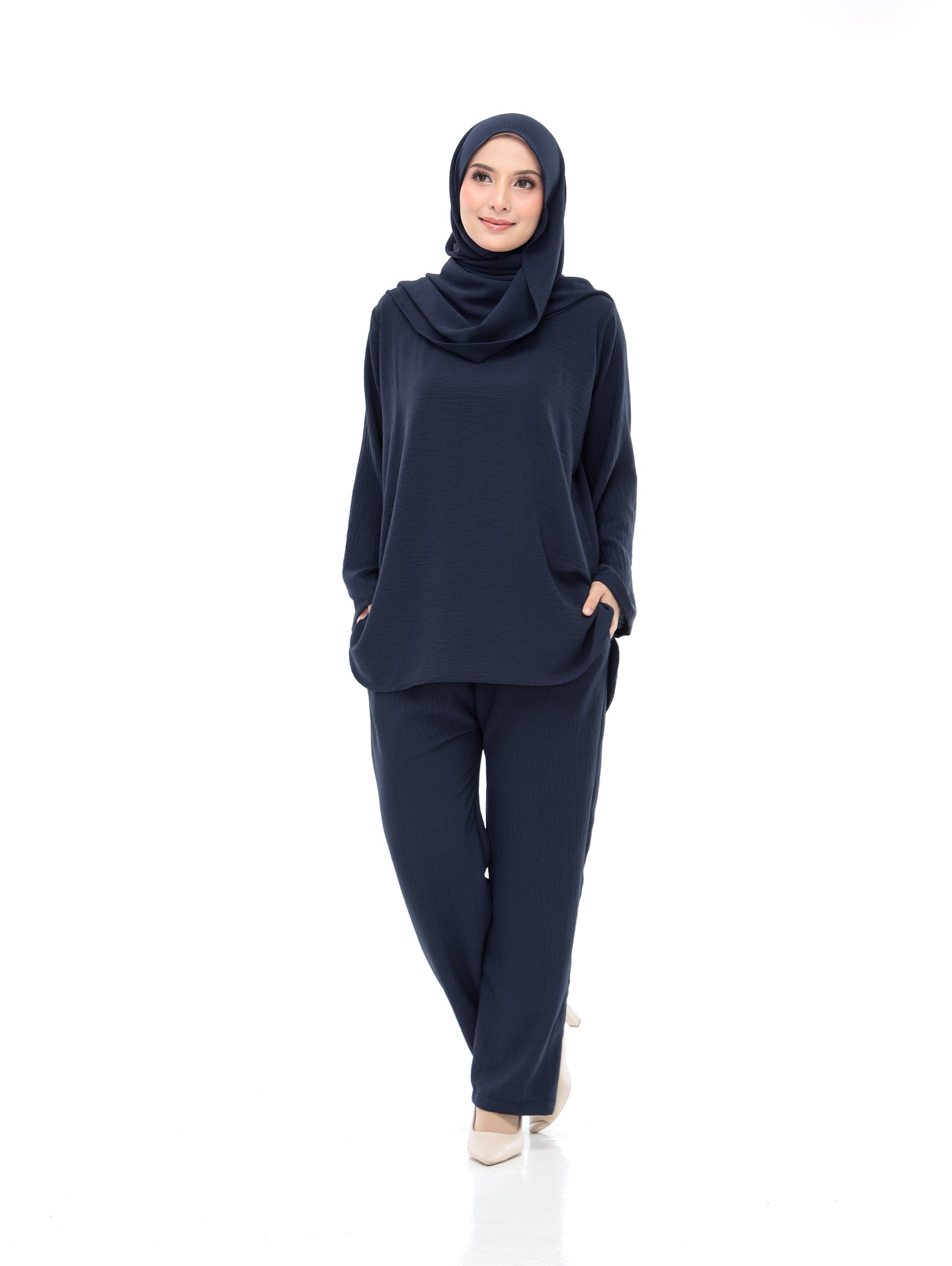 Navy Blue Set Baju (Free Size, Cotton CEY)