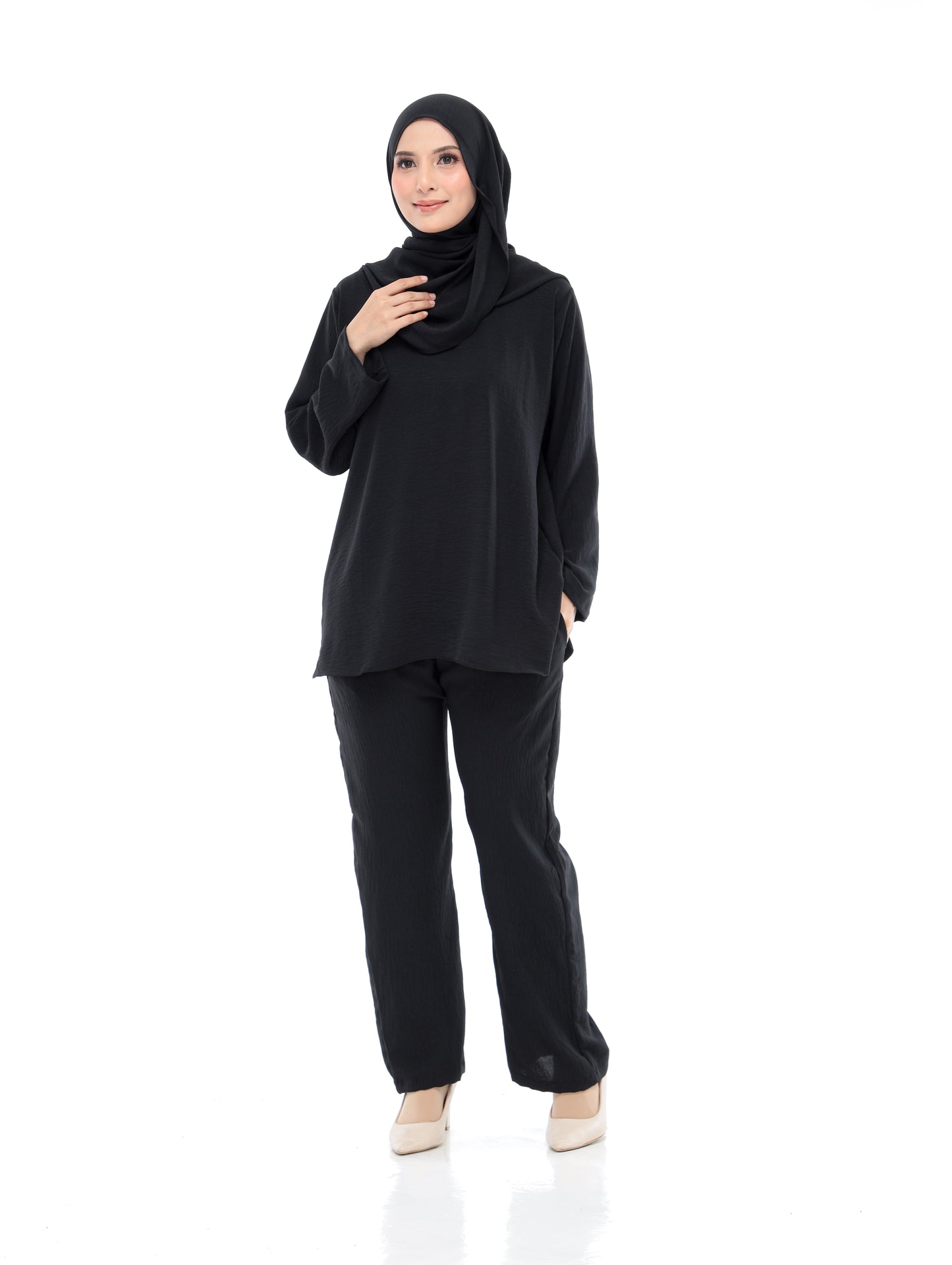 Black Set Baju (Free Size, Cotton CEY)