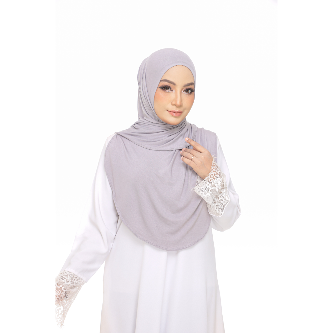 Nurul|Metallic Gray|Bawal Lazy Selapis|Cotton Jersey
