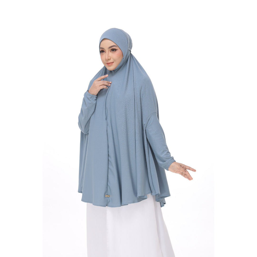 Teal blue Mini Telekung Farah