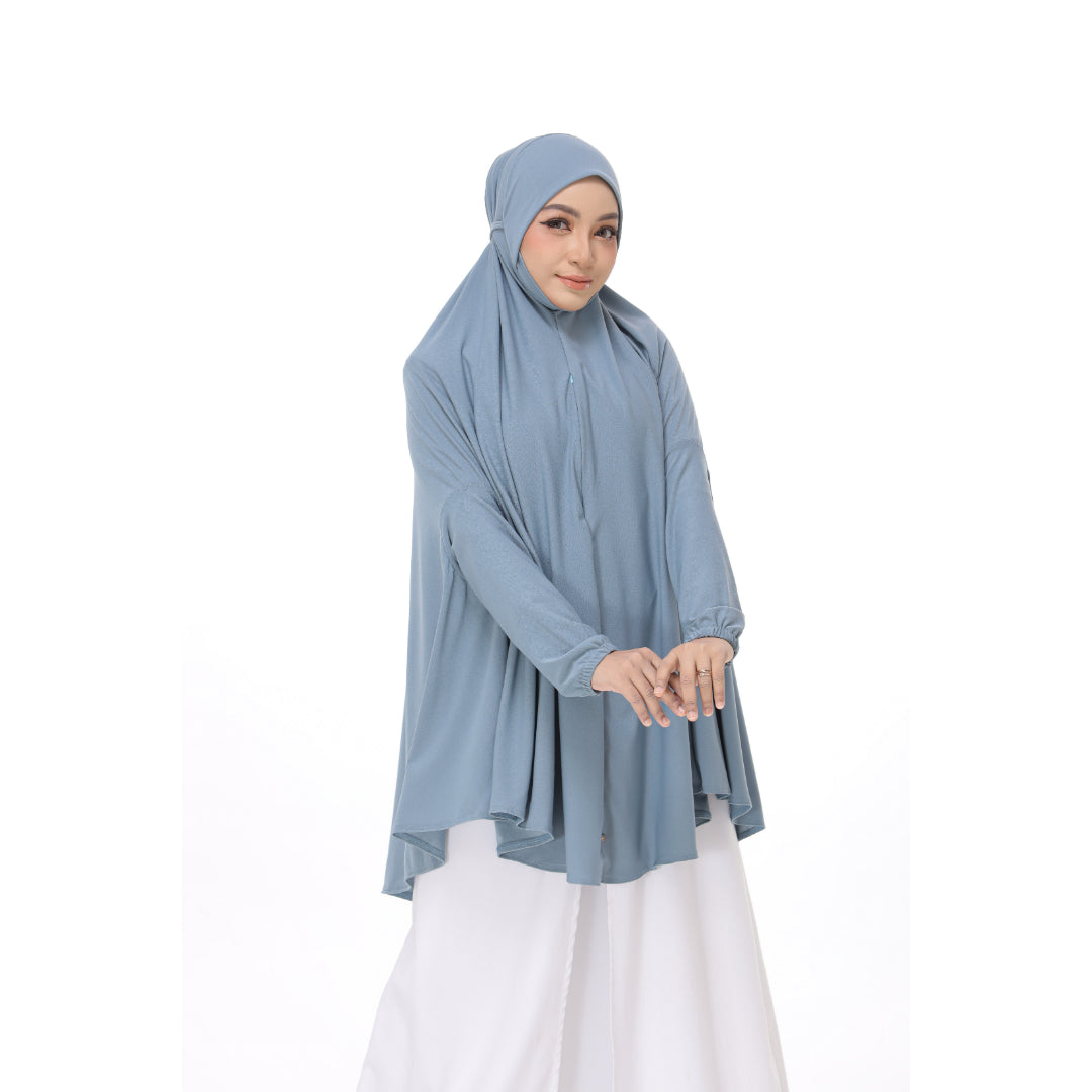 Teal blue Mini Telekung Farah
