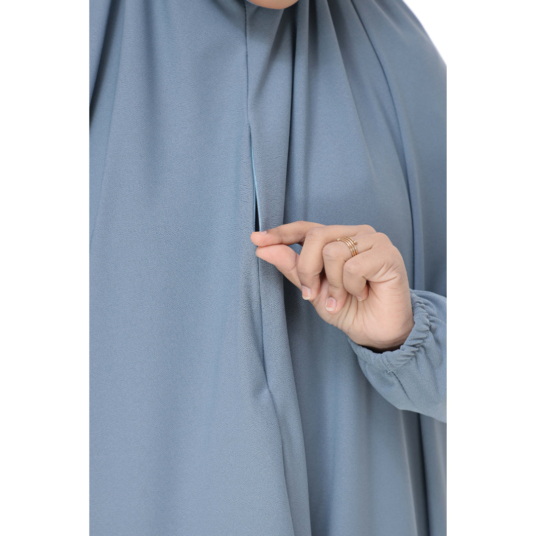 Teal blue Mini Telekung Farah