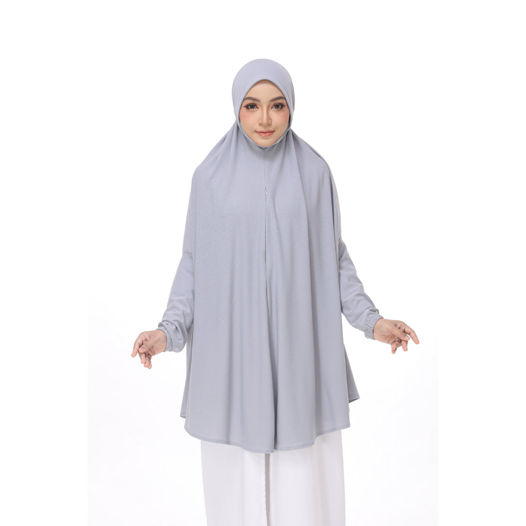 Cloud Gray Mini Telekung Farah