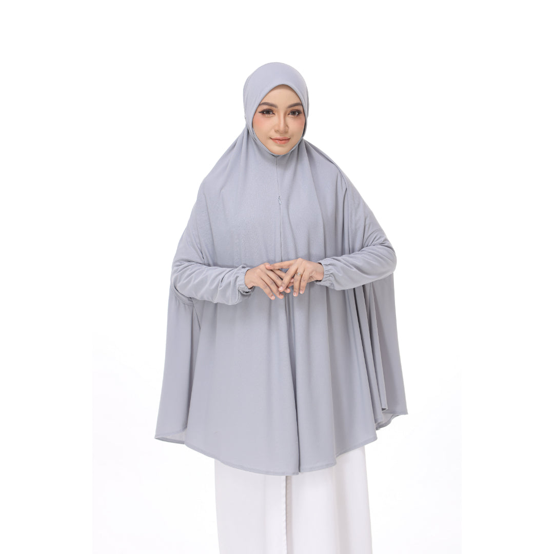 Cloud Gray Mini Telekung Farah