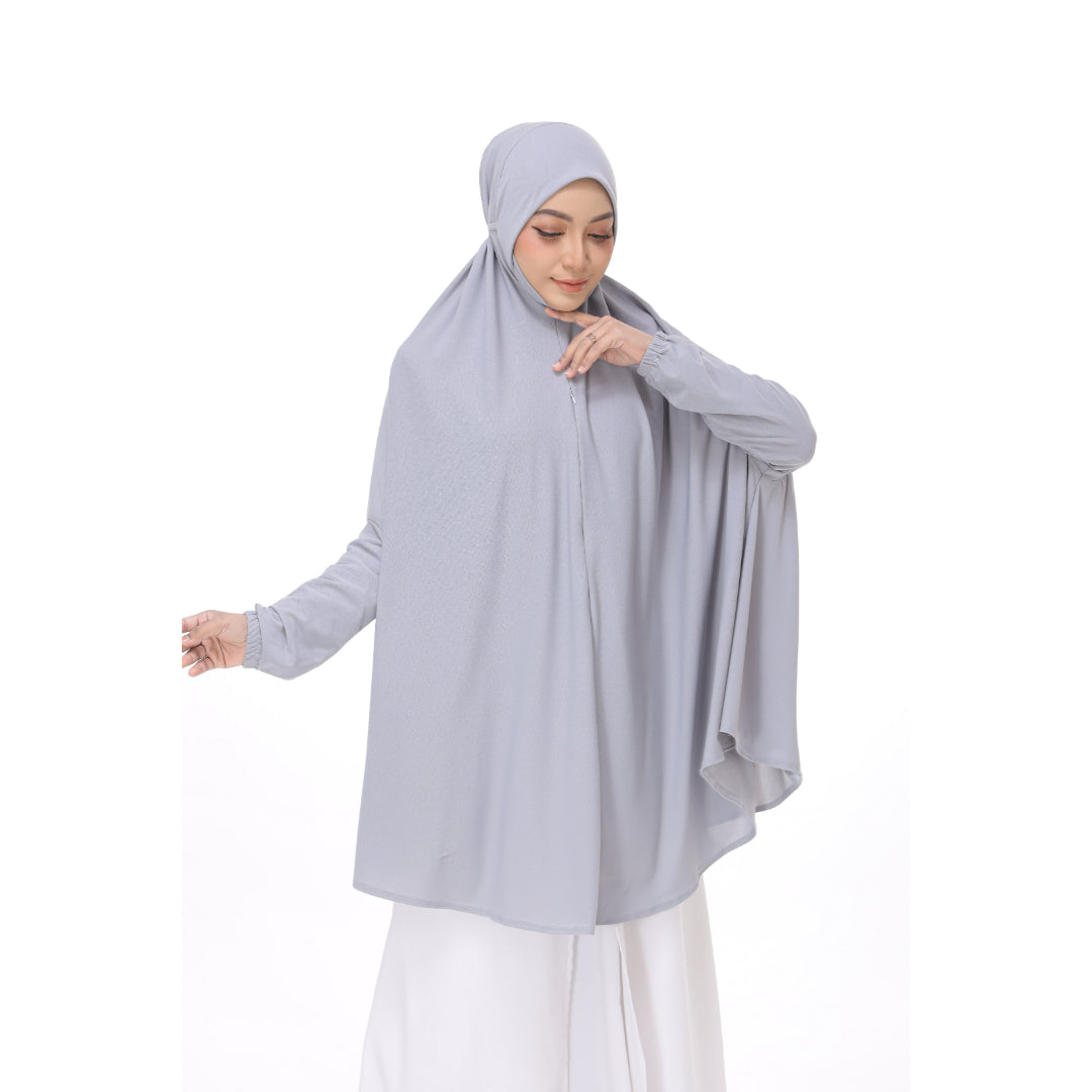 Cloud Gray Mini Telekung Farah