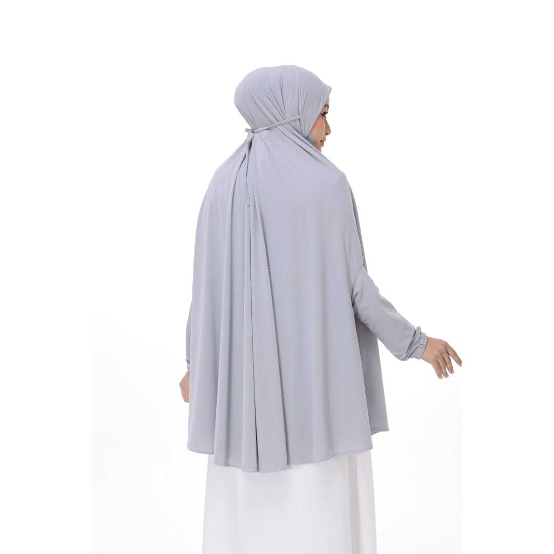Cloud Gray Mini Telekung Farah