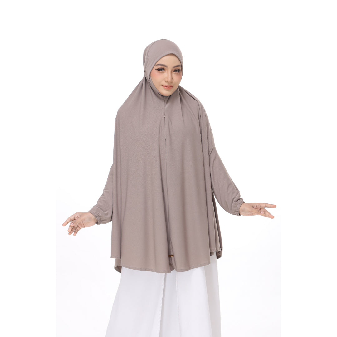 Khaki Mini Telekung Farah