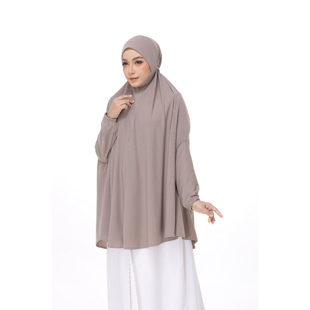 Khaki Mini Telekung Farah