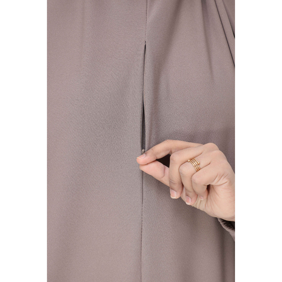 Khaki Mini Telekung Farah