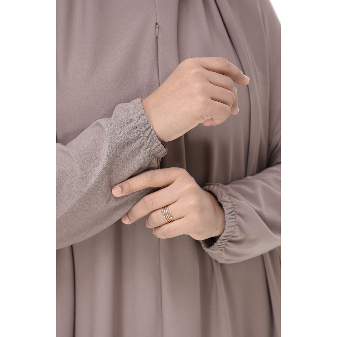 Khaki Mini Telekung Farah