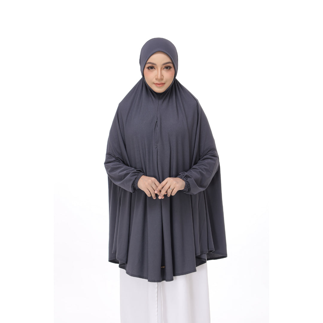 Pebble Gray Mini Telekung Farah