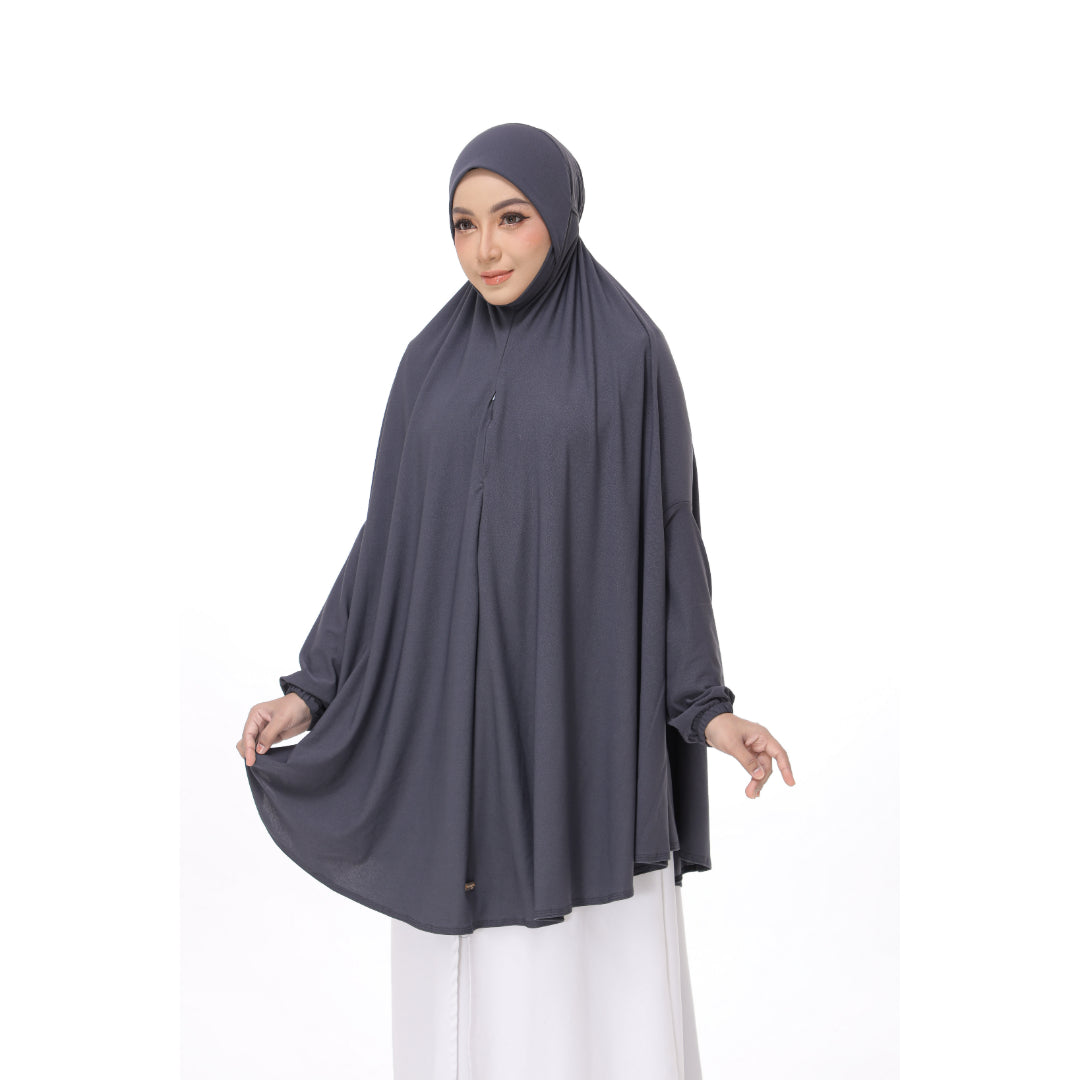 Pebble Gray Mini Telekung Farah