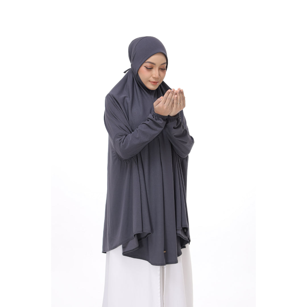 Pebble Gray Mini Telekung Farah