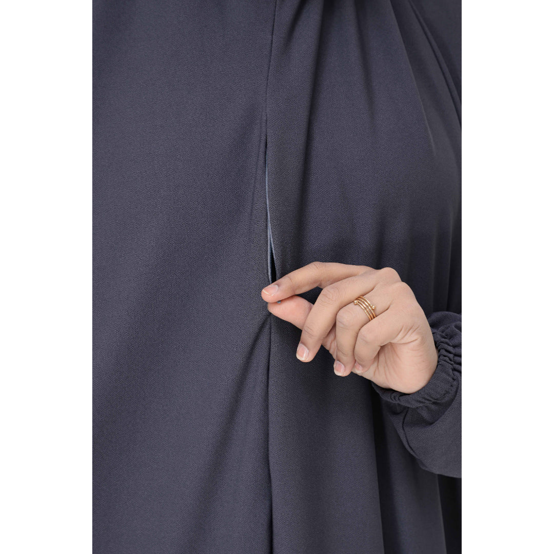 Pebble Gray Mini Telekung Farah
